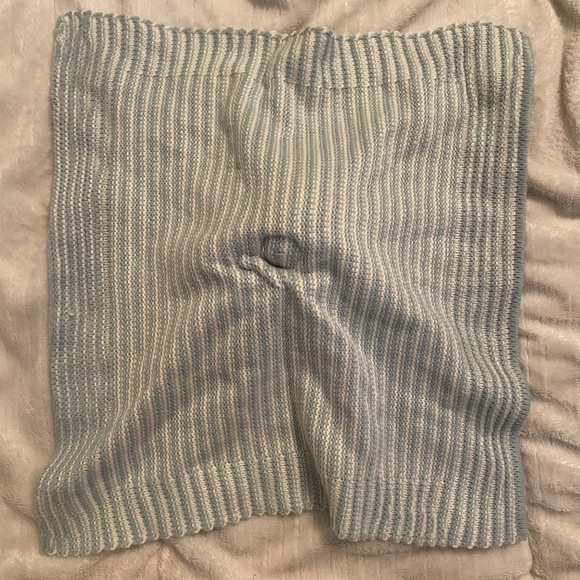Carter's Bear Striped Blue White Knit Baby Security Blanket Lovey - Picture 3 of 3